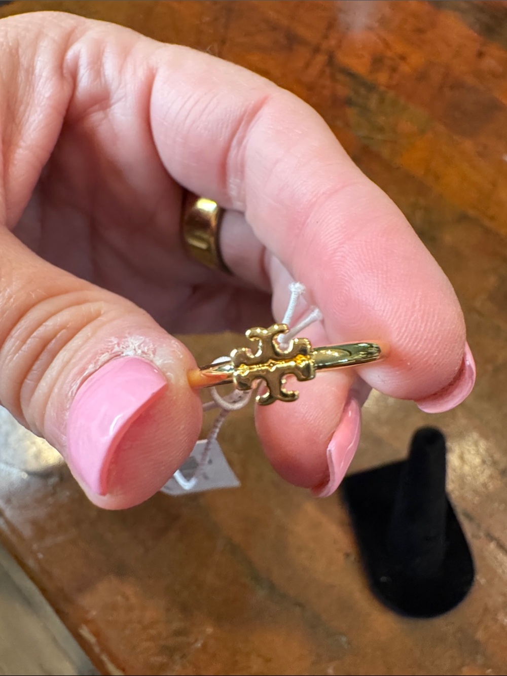 Tory Burch Gold-Tone Logo Ring - Picture 4 of 5